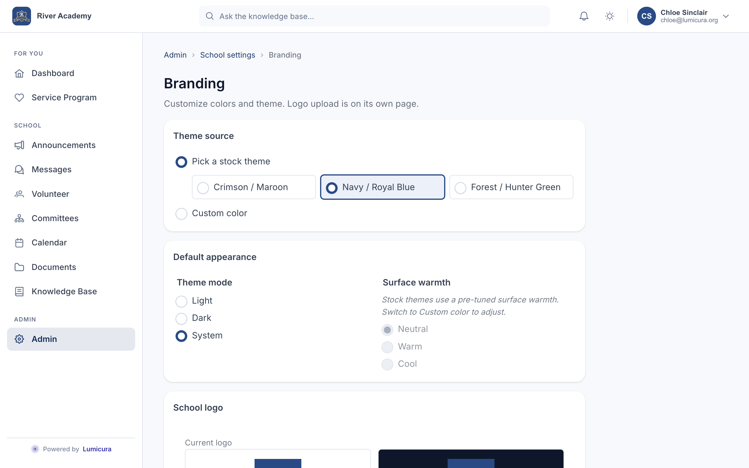 Run your organization — desktop view